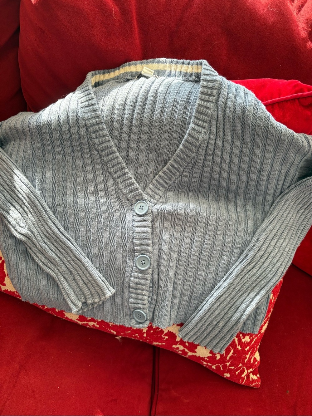 American Eagle light blue cropped cardigan S